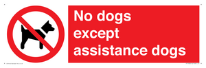 No dogs except assistance dogs